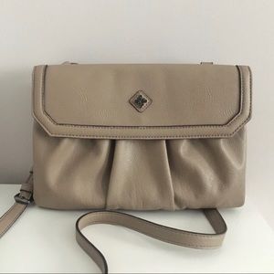 Cherry Hill Pleated Taupe Small Crossbody Bag